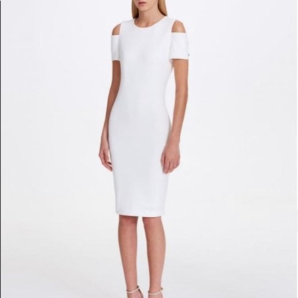 Calvin Klein White Cold Shoulder Dress